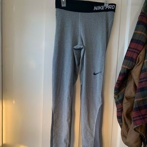 Grey Nike Pro winter running pants